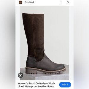 Dark brown, lined, waterproof boots from Overland.